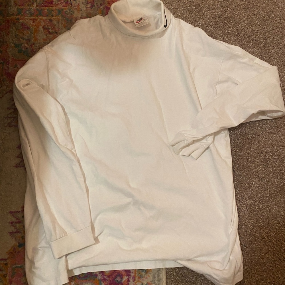 Nike | white mock neck long sleeve shirt